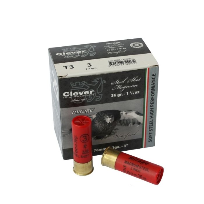 Clever Mirage Waterfowl T3 36 Gr / Nr.3 Steel Shot Magnum Kal.12/76