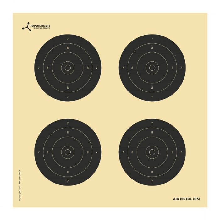 Flip-Target Schietkaarten Precision Air Rifle 25/50 Mtr. 14x14 cm