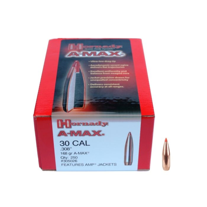 Hornady A-MAXÂ® .30 Kaliber 168 Gr. #305026 / 250 Stuks