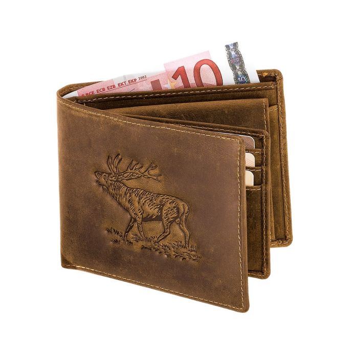 Billfold Portemonnee "Hirch" Echt Leder