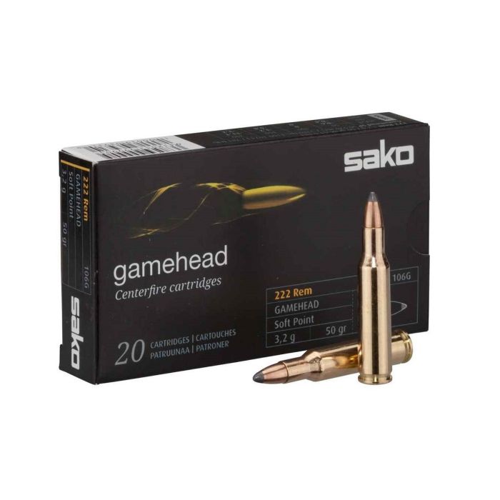 Sako Gamehead Kogelpatronen Kaliber .222 Remington Soft Point 50 grain 