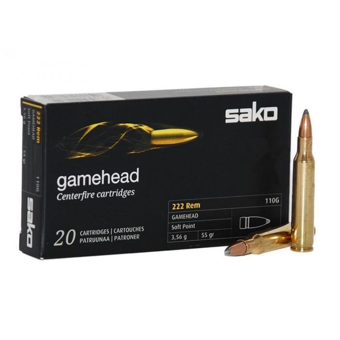 Sako Gamehead Kogelpatronen Kaliber .222 Remington Soft Point 55 grain 