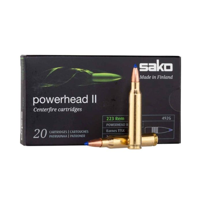 Sako Powerhead II Kogelpatronen Kal .223 Rem. Barnes TTSX 55 grain