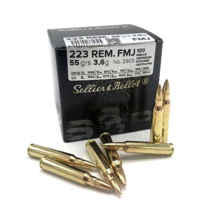 Sellier & Bellot .223 Rem FMJ 55 Gr. 100 Stuks