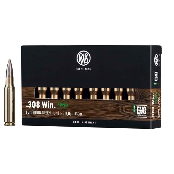 RWS 308 Win. Evolution Green 139 Gr. Deelmantel Loodvrij