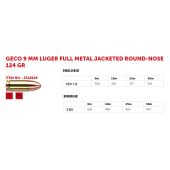 Geco 9 mm Para FMJ 124 Gr.